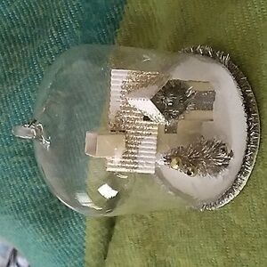 Vintage Ragon House Lighted Snowy Ivory Putz House Dome Diorama Ornament